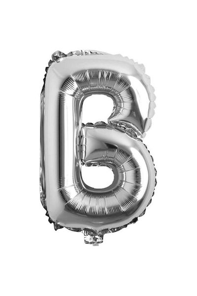 OEM Foil Balloon, Silver, 80 cm, Letter B