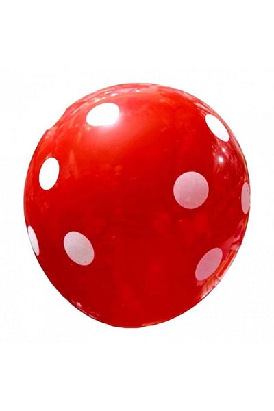 OEM Set 5 latex balloons, 35 cm, red with white polka dots