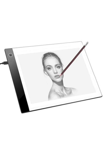 Jzk LED Drawing Tablet, A4, USB charging, Ultrathin, Black