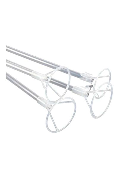 OEM Set 10 sticks with balloon rosette, transparent, 50 cm