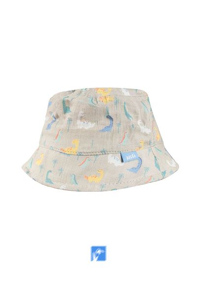 Kardelen Butik Denizli 100% Cotton, Dinosaur Printed Baby Boy Fisherman Hat (0-18 Months) (Size 44-46 cm)