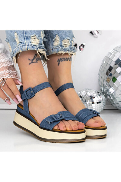 mei Women's Platform Sandals 3GZ58 Blue | Mei