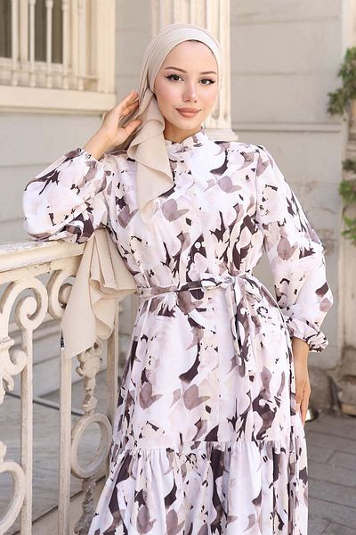 benguen Φόρεμα Hijab με σχέδιο καφέ 570