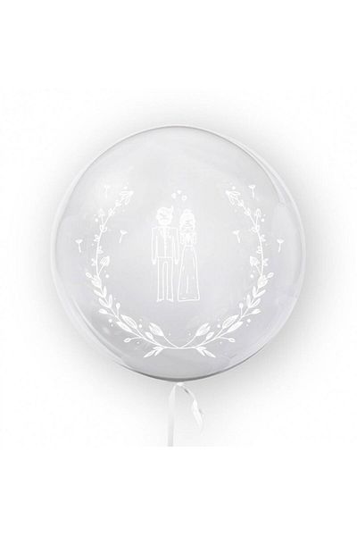 OEM Transparent Balloon Printed Double-Sided, 45 cm, Wedding Decoration, White
