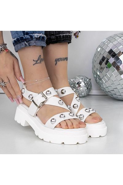 mei Women's Platform Sandals 3LE39 White | Mei