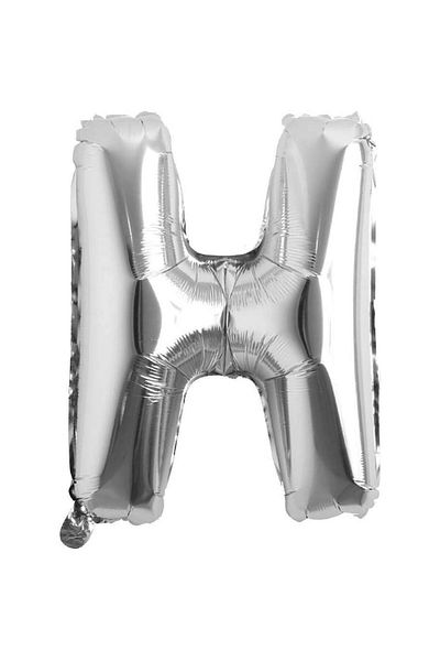 OEM Metallic Foil Balloon, Silver, 80 cm, Letter H
