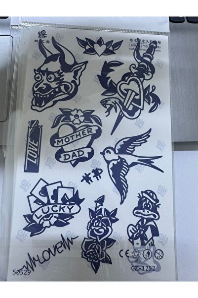 Arescollection 1 ay kalıcı 12 saat sonra kararan yarı kalıcı 10 LU tattoo geç...