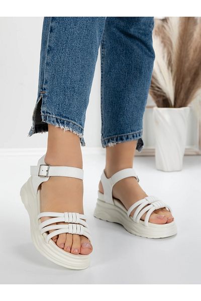 mei Women's Platform Sandals 3H18 White | Mei