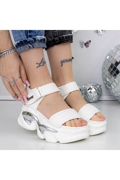 mei Women's Platform Sandals 3WL222 White | Mei
