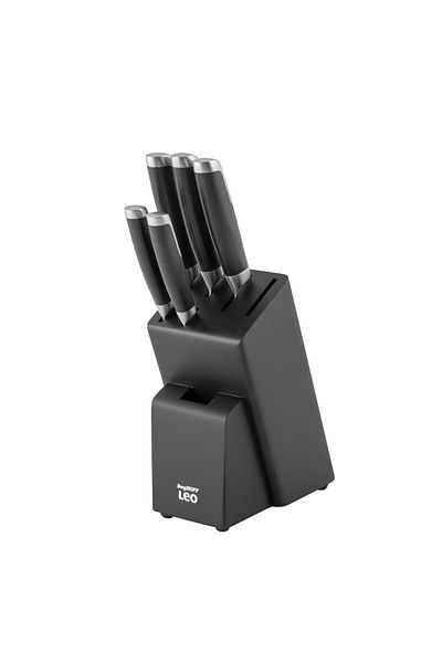 Berghoff Knife set with Graphite holder, 6 pieces, Steel, ABS, Wood, Black