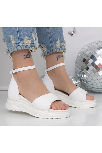 mei Women's Platform Sandals 3H21 White | Mei