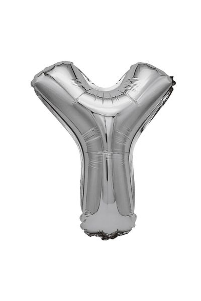 Balon Metallic Foil Balloon, Letter Y, 80 cm, Silver