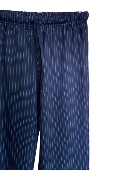 FORMO Ανδρικό 100% βαμβακερό μπλε ριγέ υψηλής ποιότητας άνετο παντελόνι πιτζάμες με τσέπες