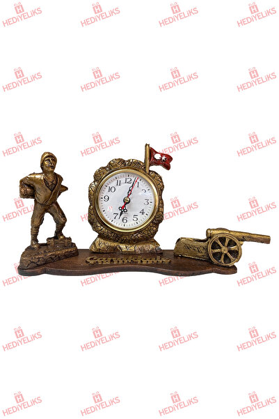 HEDİYELİKS Çanakkale Seyit Onbaşı ve Top Temalı Saat Biblo Figür