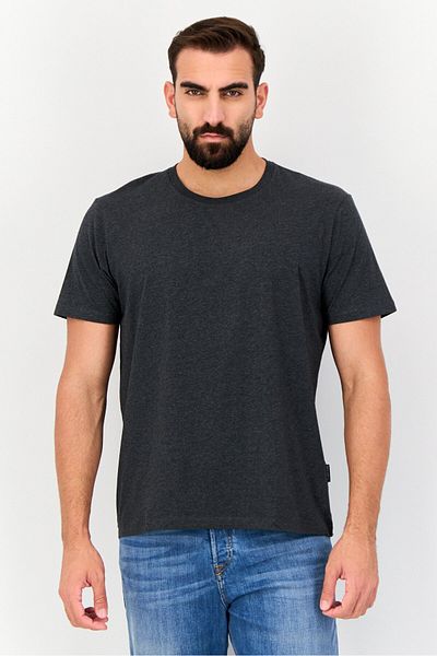 Vince Camuto Men Crew Neck Short Sleeve Heather T-Shirt, Charcoal