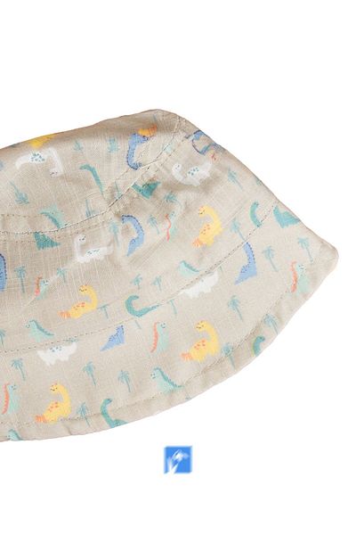 Kardelen Butik Denizli 100% Cotton, Dinosaur Printed Baby Boy Fisherman Hat (0-18 Months) (Size 44-46 cm)