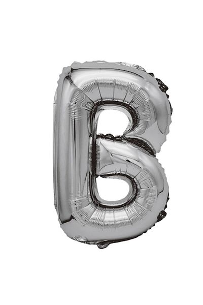 Balon Metallic Foil Balloon, Mirific Party, Letter B, 80 cm, Silver