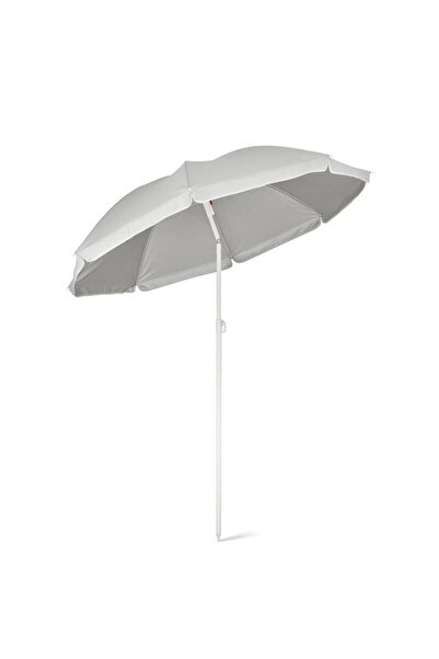 dalimag Grey Umbrella for Beach and Camping with Adjustable Parasol, Silver Lining, 160 cm