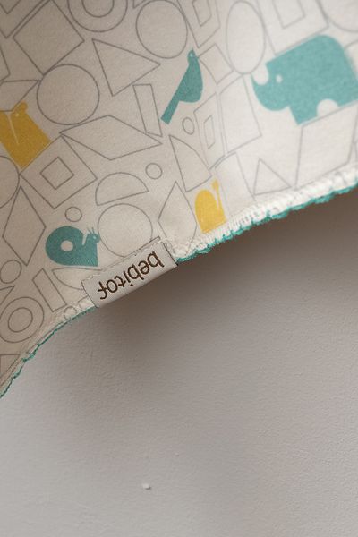 Bebitof Cute Elephant and Rhino Patterned 90X90 cm Organic Double Layer Flannel Baby Blanket