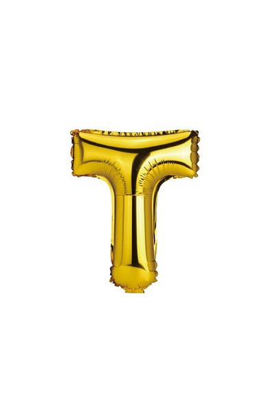 OEM Metallic foil balloon, gold, 40 cm, letter T