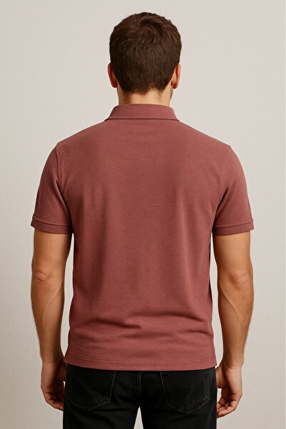 DAKSEL Ανδρικό μπλουζάκι με κοντομάνικο φούξια γιακά πόλο