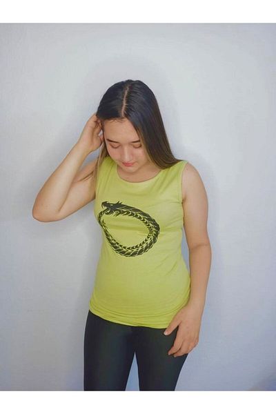 Aşkın Parti Evi Tricou de damă cu imprimeu fără mâneci din țesătură organică