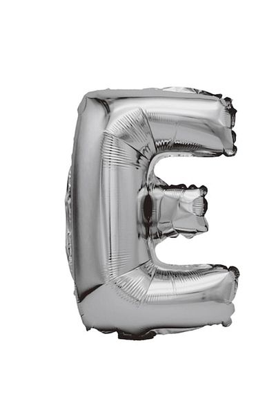 Balon din folie metalizata argintie, Mirific Party, Litera E, 80 cm, Silver