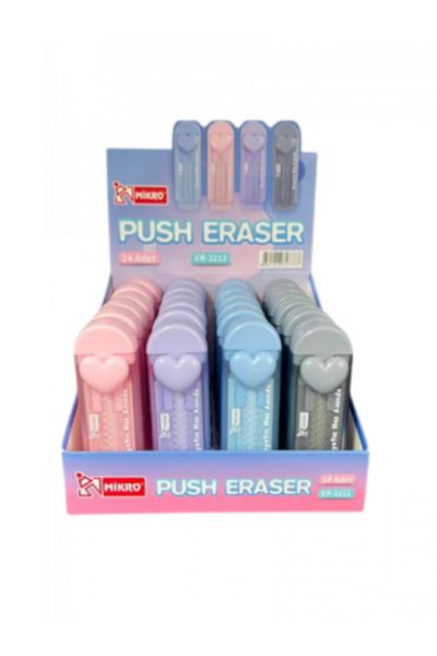 Mikro Heart Shaped XL Jumbo Sliding Eraser Sliding Eraser with Blue Heart (1 Piece)