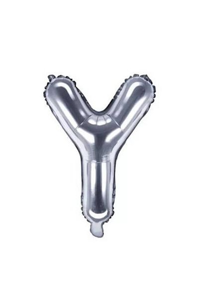 OEM Metalized foil balloon, silver, 80 cm, letter Y