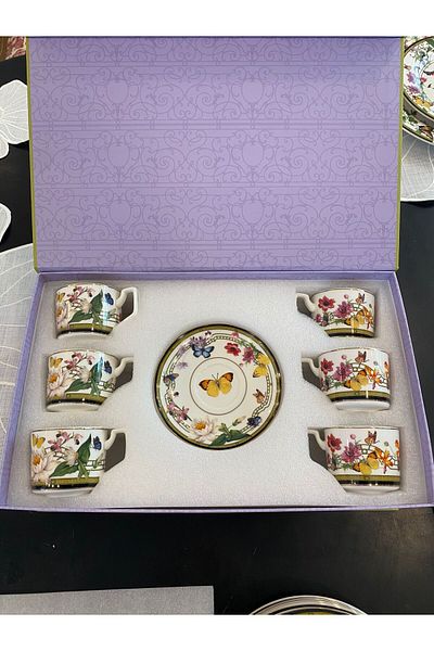 Dekordan House Muse Garden 6-Piece Tea Cup Set