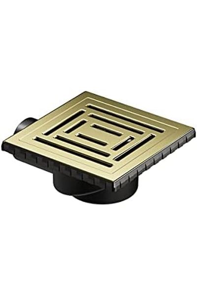 Mena Rise Şirinshop V-Flow Square 5606981 Shower Drain Side Outlet Dk 800 Cover Bright Gold 1108107