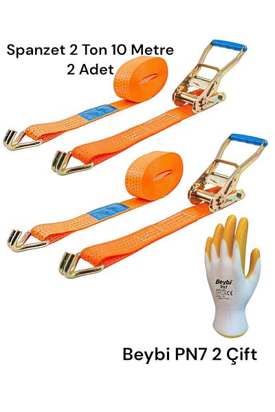 KOLDOOR Load Spanzet 2 Tons 10 Meters 2 Pieces Beybi Pn7 Gloves 2 Pairs
