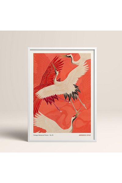 hediyenebak Framed Japanese Style Nanbara Sakujiro Painting