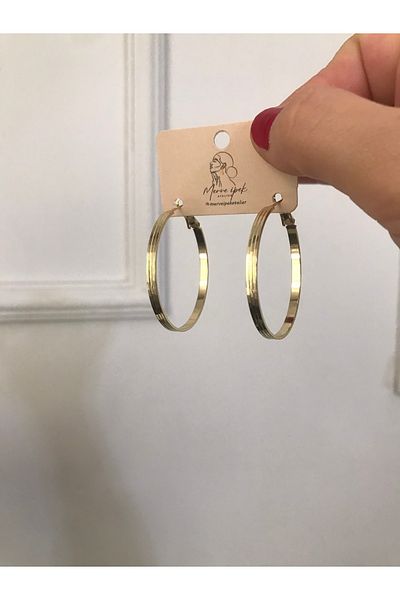 shop Steel Gold Color Large Hanging Thick Hook Earrings
