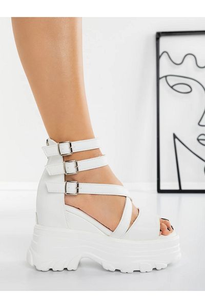 mei Women's Platform Sandals 3AL108 White | Mei