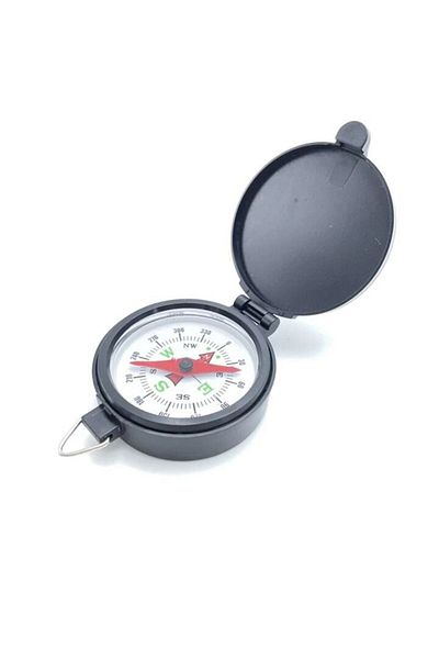 dalimag Busola de Buzunar cu Capac din Plastic, Rotund, Drumetii si Pentru Camping, 6 cm, Negru, Dalimag