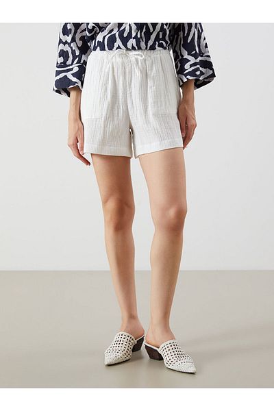 LC Waikiki New Season Elastic Waist Textured Muslin Women's Sort - S5H361Z8
