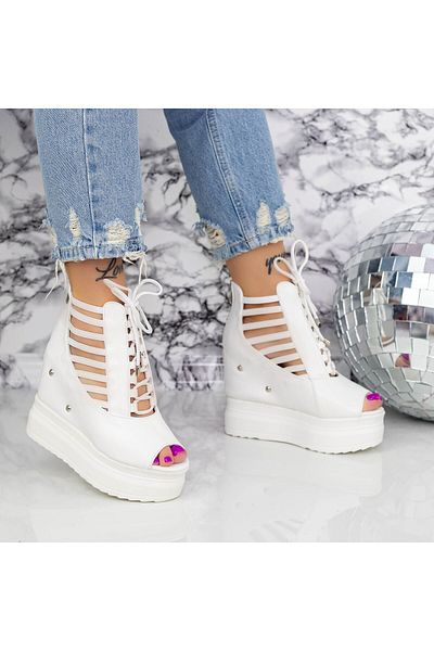 mei Women's Platform Sandals 2W70 White Meli