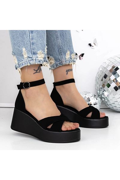 mei Sandale Dama cu Platforma 3Y12 Negru | Mei