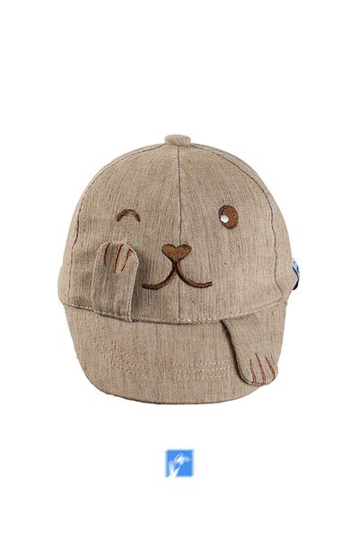 Kardelen Butik Denizli 65% Cotton 35% Polyester, Dog Embroidered Baby Boy Hat (0-18 Months) (Size 44-46 cm)