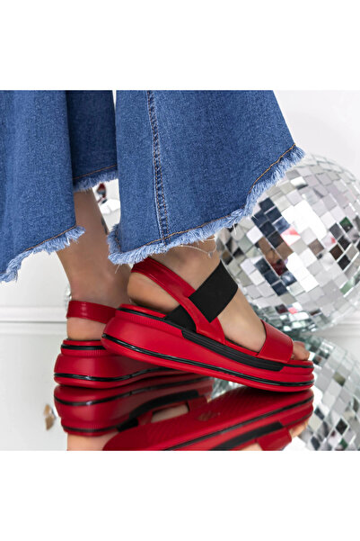 mei Women's Platform Sandals 3GZ75 Red | Mei