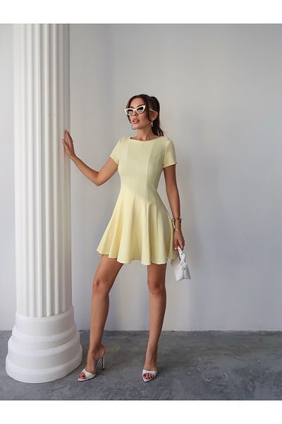 Swass Half Sleeve Flounce Dress