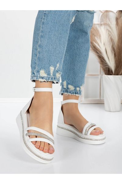 mei Women's Platform Sandals 5HXS8 White | Mei