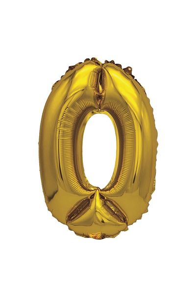 Balon din folie metalizata aurie, Mirific Party, Cifra 0, 40 cm, Gold
