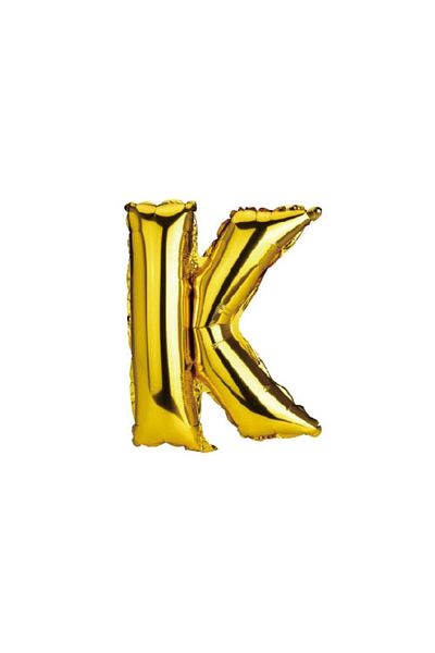 OEM Metalized foil balloon, gold, 40 cm, letter K