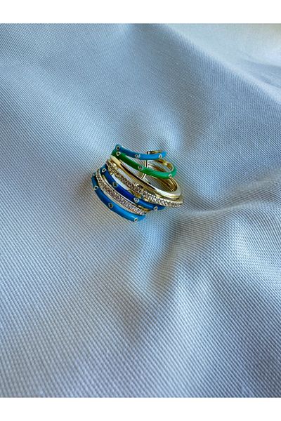 bijuxbymrv Special Series Stone Blue Green Earrings Earcuff
