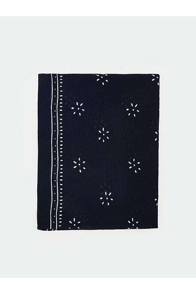 LC Waikiki Navy Blue Patterned Women's Shawl
