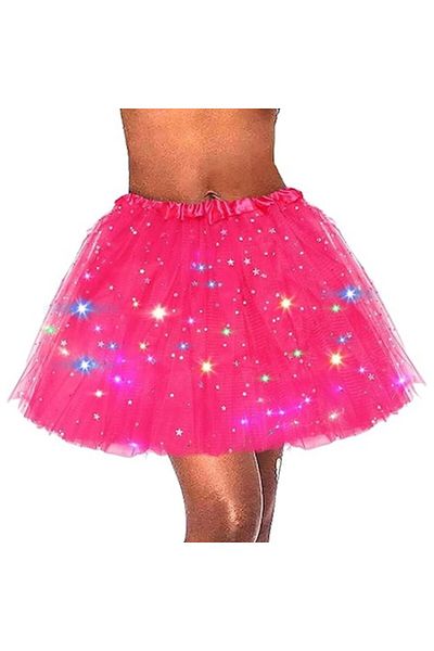 Ronyes Fustă LED pentru copii, tutu de balet cu lumini multicolore, Ronyes®, lungime 40 cm, roz