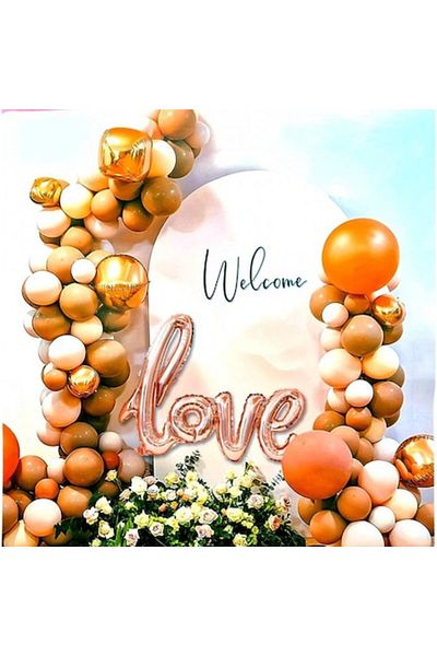 OEM Set 87 balloons and accessories for arch arrangement, love, rose gold