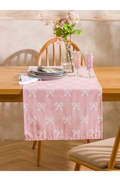 LC Waikiki Pink Bow Patterned Runner 45X150 cm